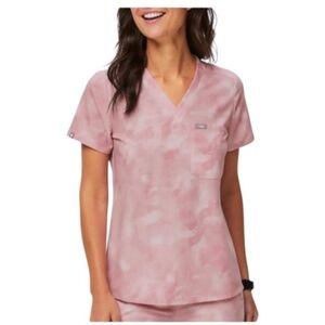 Figs Pink Fitted Short Sleeve Tee